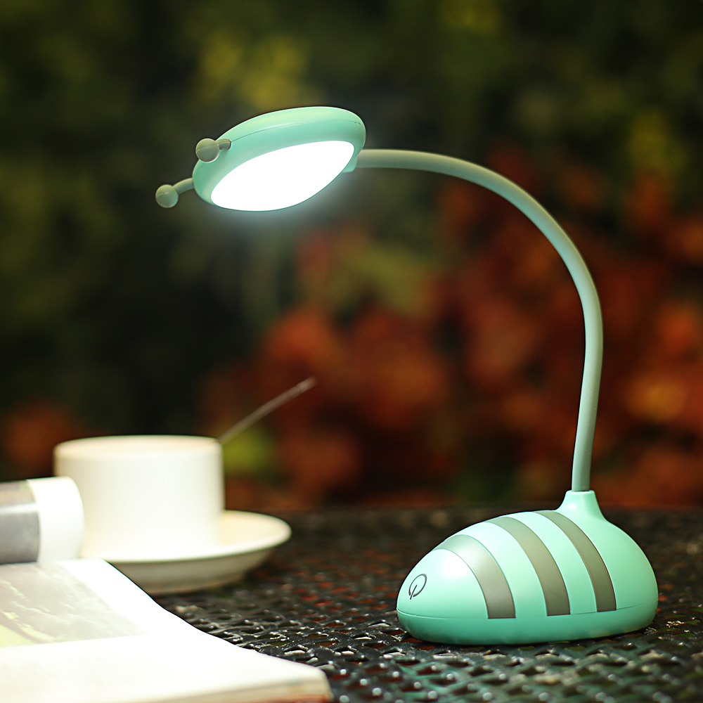 Eye-protection cute bee Learning bedside Rechargeable LED Lamp for Kids