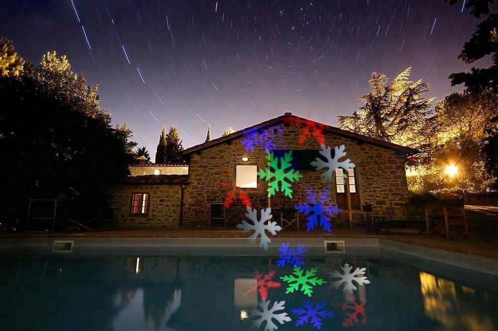 Waterproof white snowflake landscape spotlight show Christmas decoration light for outdoor lighting