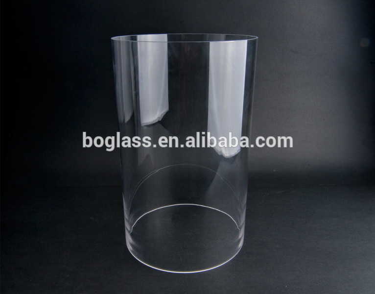 High clear tempered glass cylinder shades for lighting