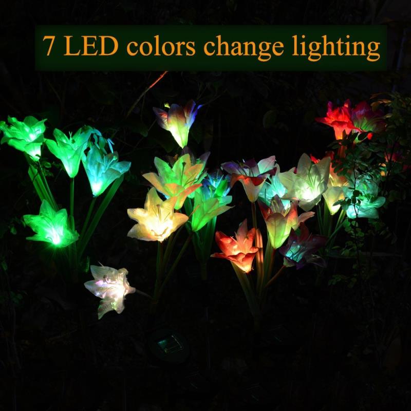 2018 New solar hummingbird solar lily light landscape lamp