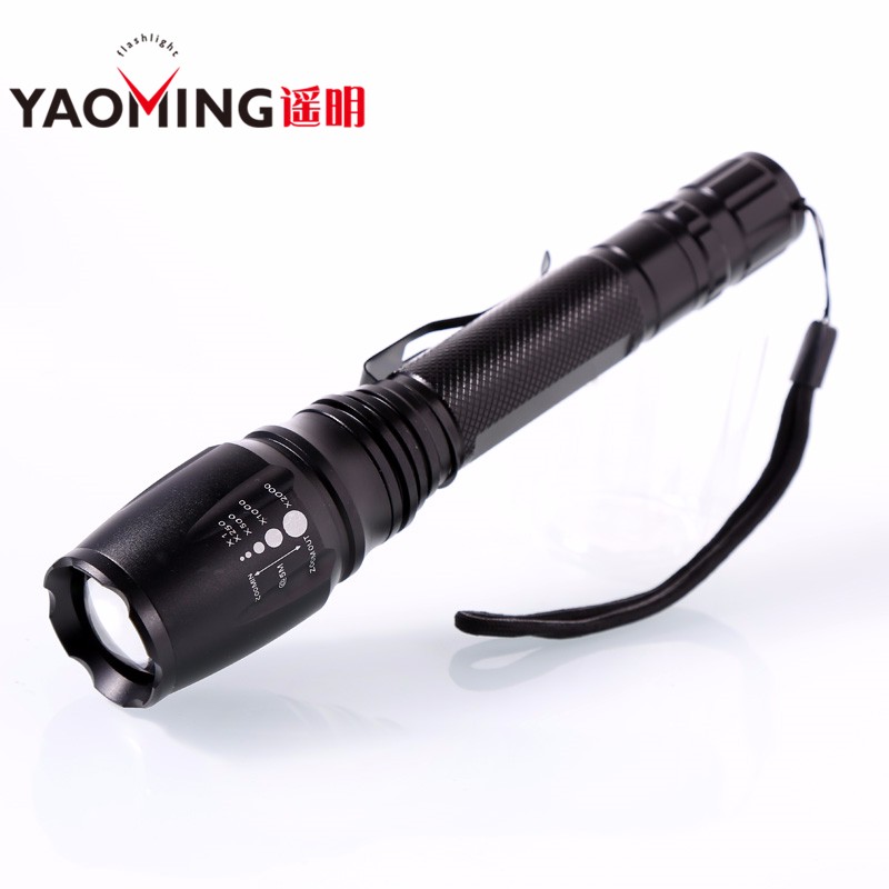 Long Shooting Distance Police Flashlight 2*18650 Rechargeable LED Flashlight