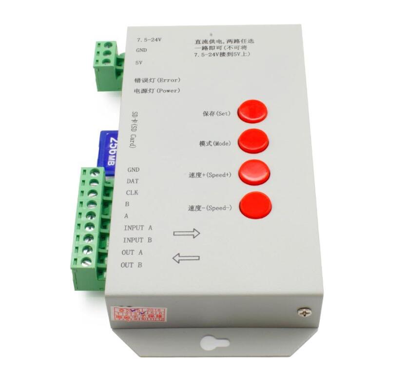 DC5-24V T-1000S Pixel Controller+256MB SD Card LED 2048 Pixels Controller
