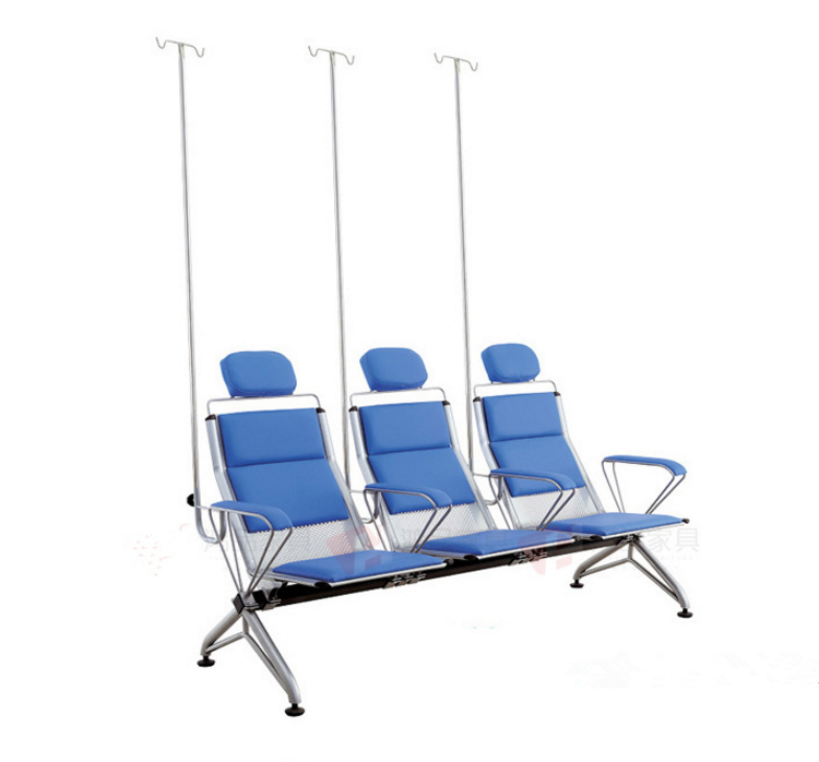Public cheap steel hospital 3-seater infusion chair