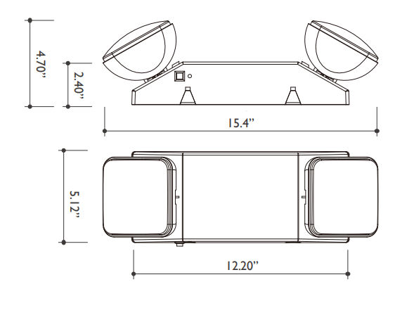 Hardwired LED Standard Emergency Light Square Head