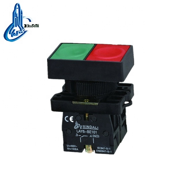 high quality lay5 double head flush push button switch without pilot light IP40 LAY5-EL8325