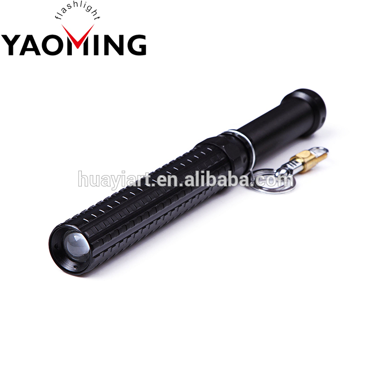 Multi Function Aluminum 1101 Police 3watt LED Flashlight bat light with Safety Hammer