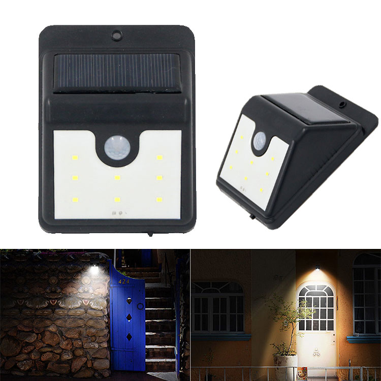 Outdoor 8LED Mini Solar Sensor Wall Light