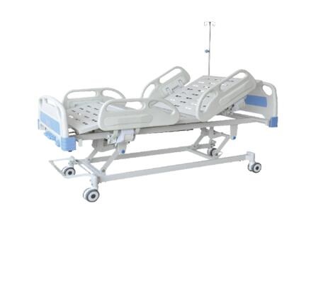 ABS bedhead and guardrail manual hospital bed with three functions