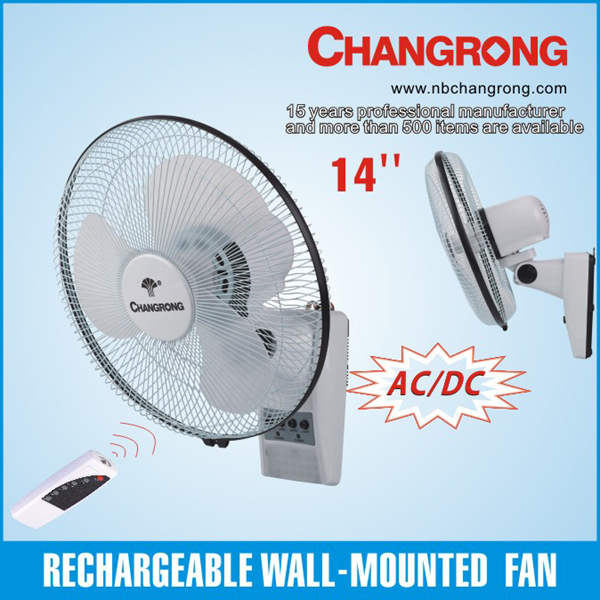 rechargeable led wall mounted fan emergency fan with remote control