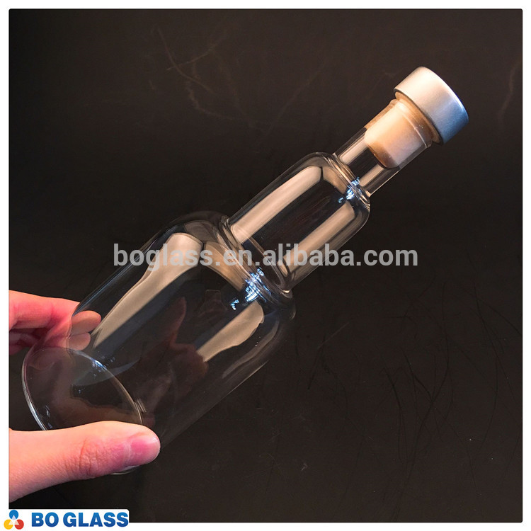 Wholesale extra flint olive oil vodka wine glass bottle manufacture with wooden cork