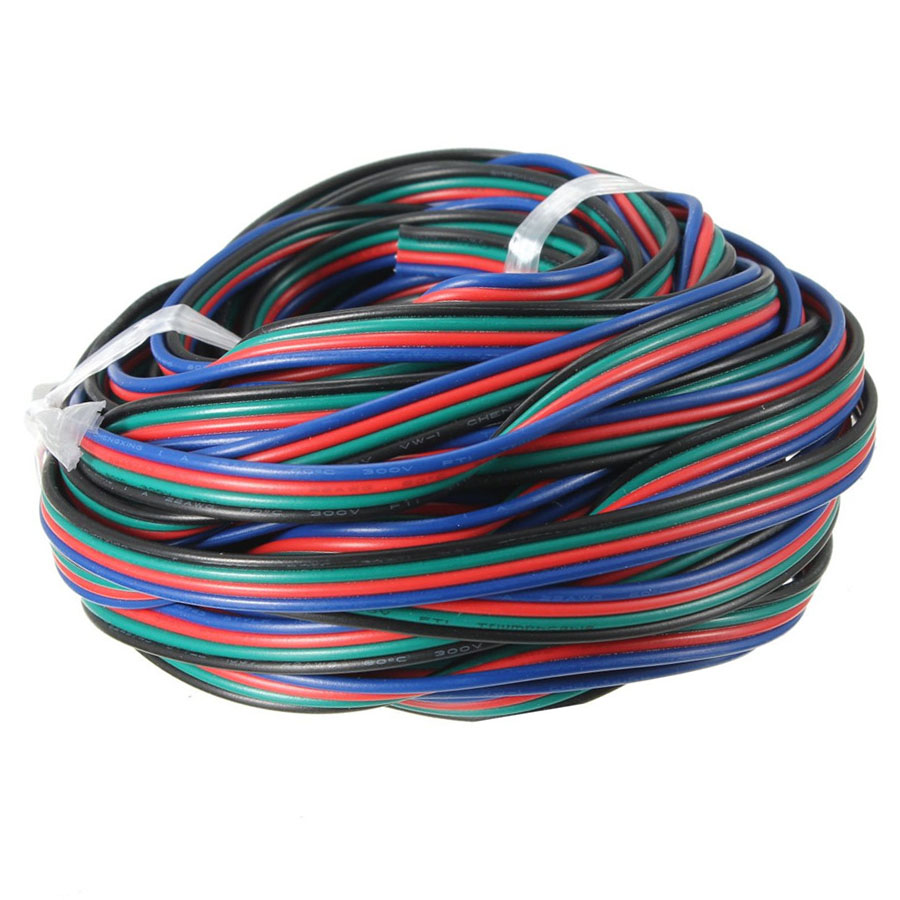 4pin 20AWG RGB Extension Cable Wire for RGB 5050 3528 LED Strip