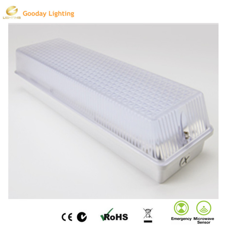 rechargeable emergency ceiling bulkhead & sensor led bulk head 20w 14w 7w exit fire sign light