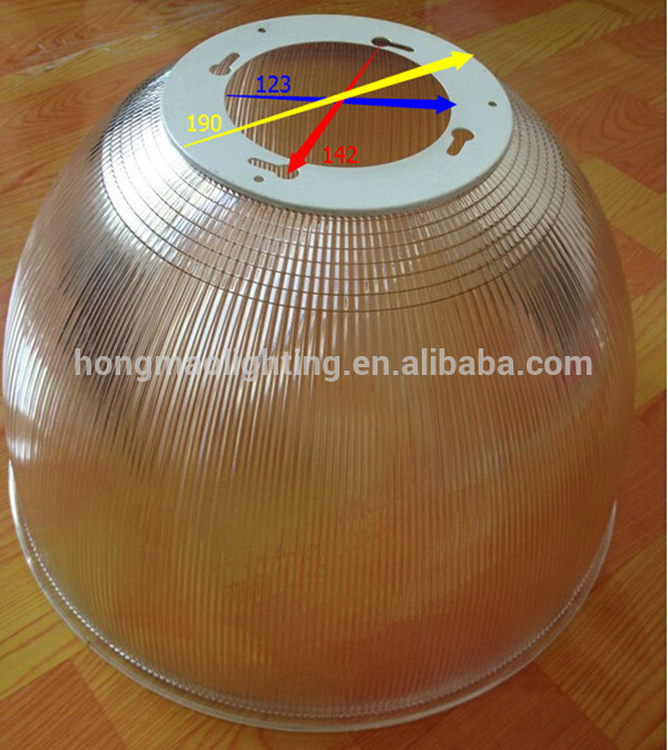 6 years 12'' 16'' 19'' 22'' 25'' pc reflector manufacturer 100w 150w led highbay pc diffuser pc reflector plastic cover