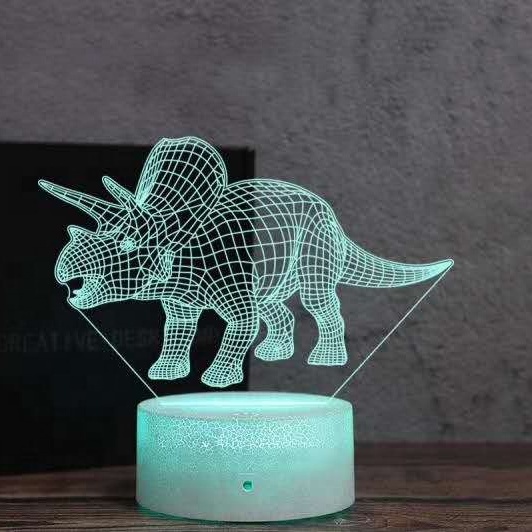 Desk Night Light 7 Colors Changing Touch Sensor 3D Dinosaur Lamps for Kids