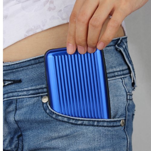 Fashion Aluminum Metal Wallet Business ID Credit Card Case Holder Anti Rifd Waterproof Box Anti RFID Scanning