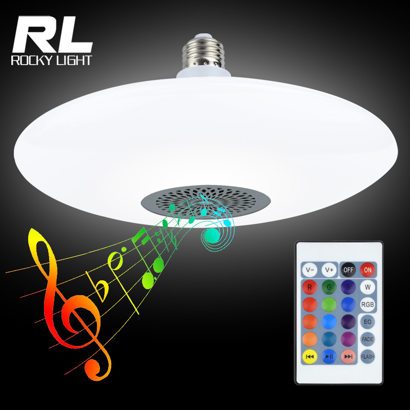 Music play lamp 30W UFO bulb RGB LED light with remote control E27/hook