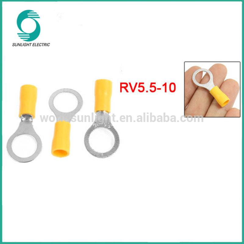 RV5.5-10 Yellow Ring insulated terminal suit 4-6mm2 Cable Crimp Terminal Wire Connector Lug