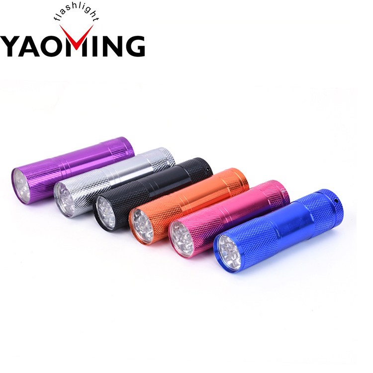 9LED Aluminum Customized Logo Promotion Gift MINI Led flashlight