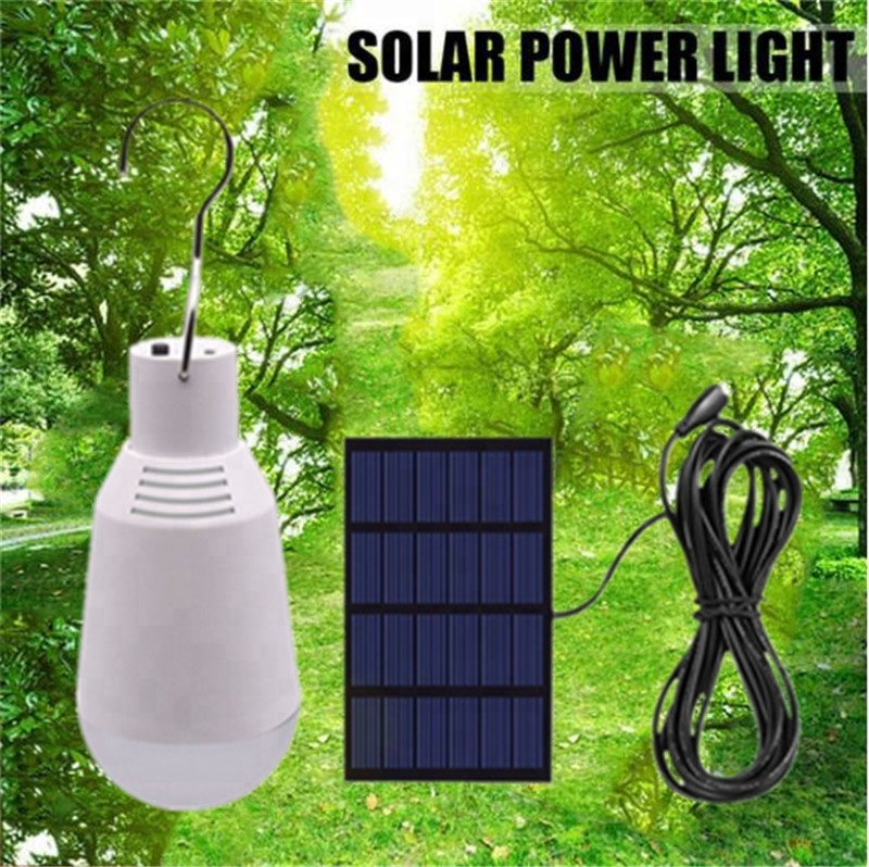 Hang ball under the eaves rechargeable camping light led solar bulb customized green solar panel