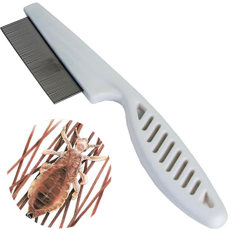 Cat Dog Metal Head Hair Lice Comb Fine Toothed Flea Flee Handle Pets Cleaning Tools