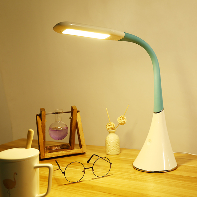 Elegant rotatable bed reading light dimmable touch control lamp led table for bedroom