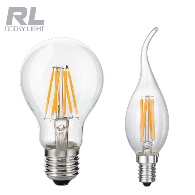High quality Edison bulb light source retro led filament lamp LED bulb E14/E27 dimmable 185-265V candle light