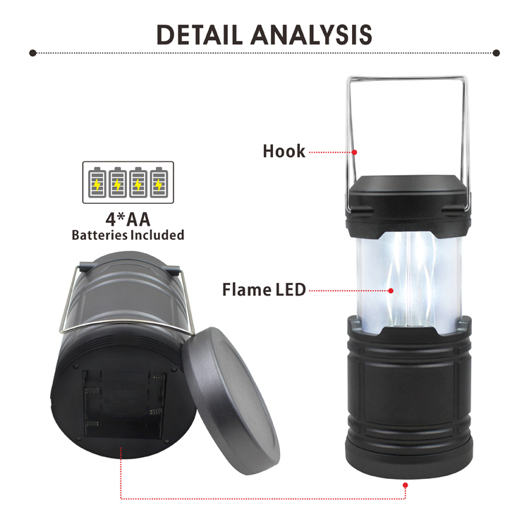 3AA battery powered Flickering Flame Torch light Outdoor LED Lantern Flame Camping Lantern