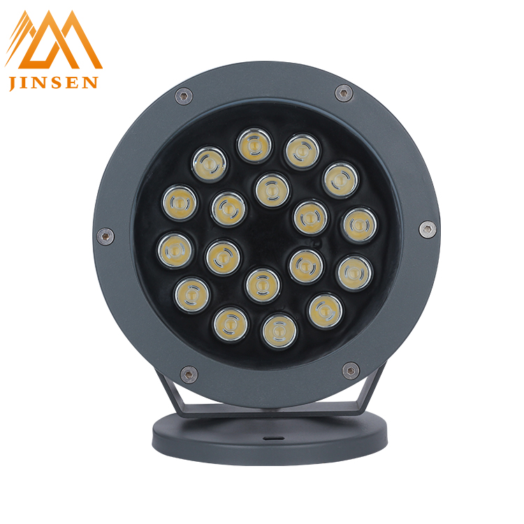 Amusement park waterproof round 18w led garden spike light with distribution