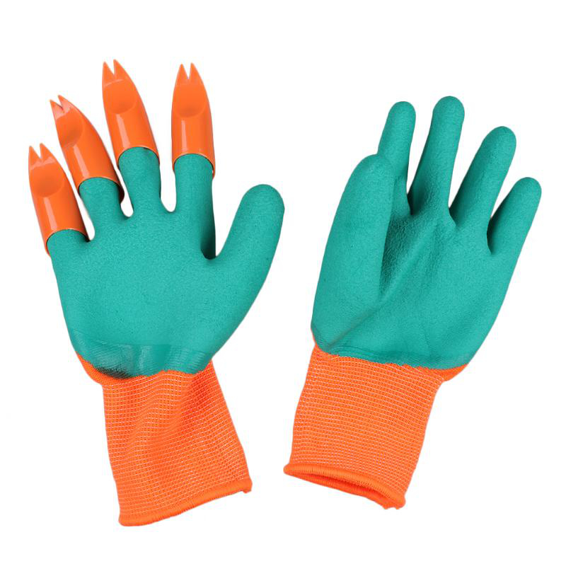 Latest Hot Sale Garden Gloves With Fingertips Claws Genie Glove Gardening Raking Digging Planting Latex Work Tools