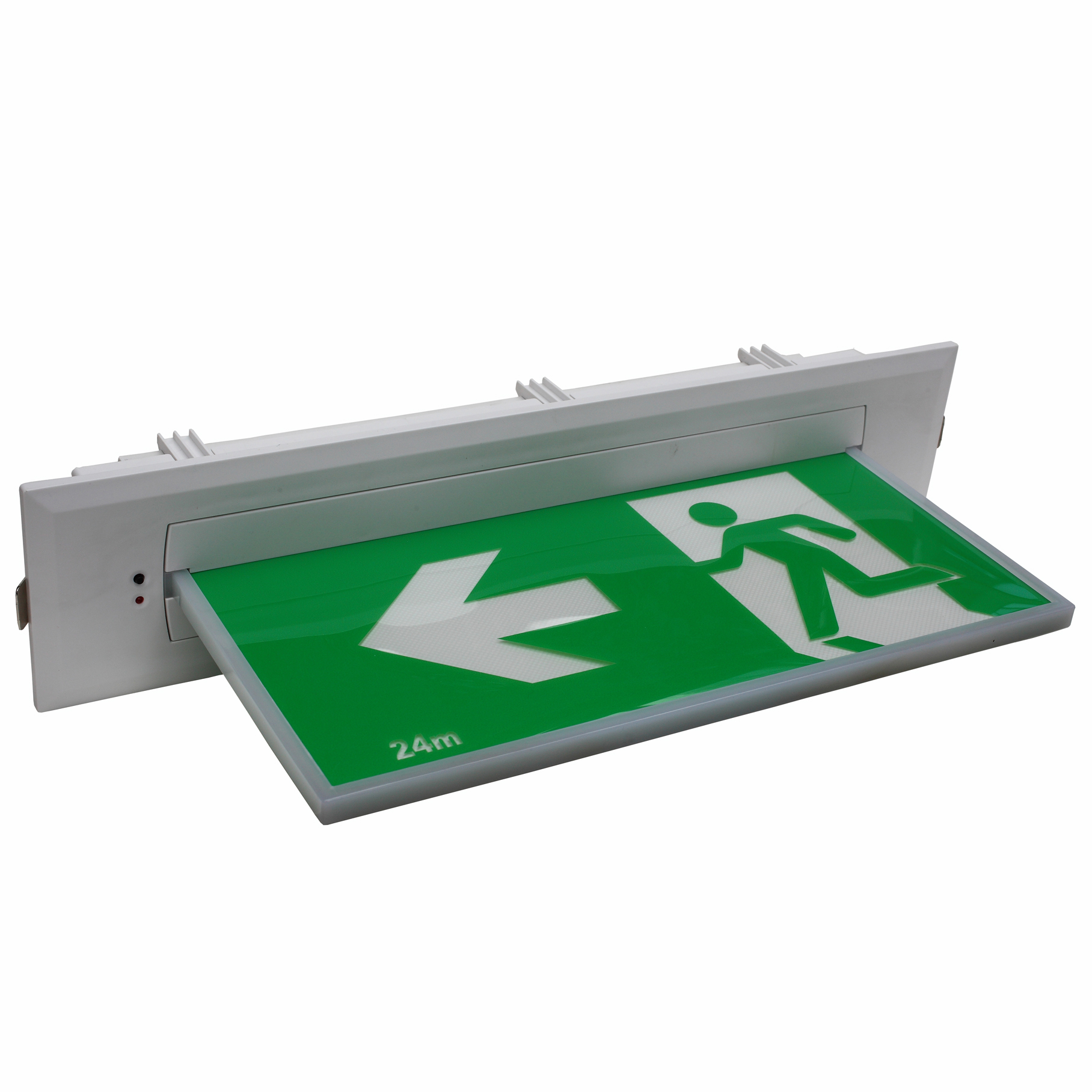 Recessed Mounting Blade PC body Auto&Manual testing European LED Exit Sign board