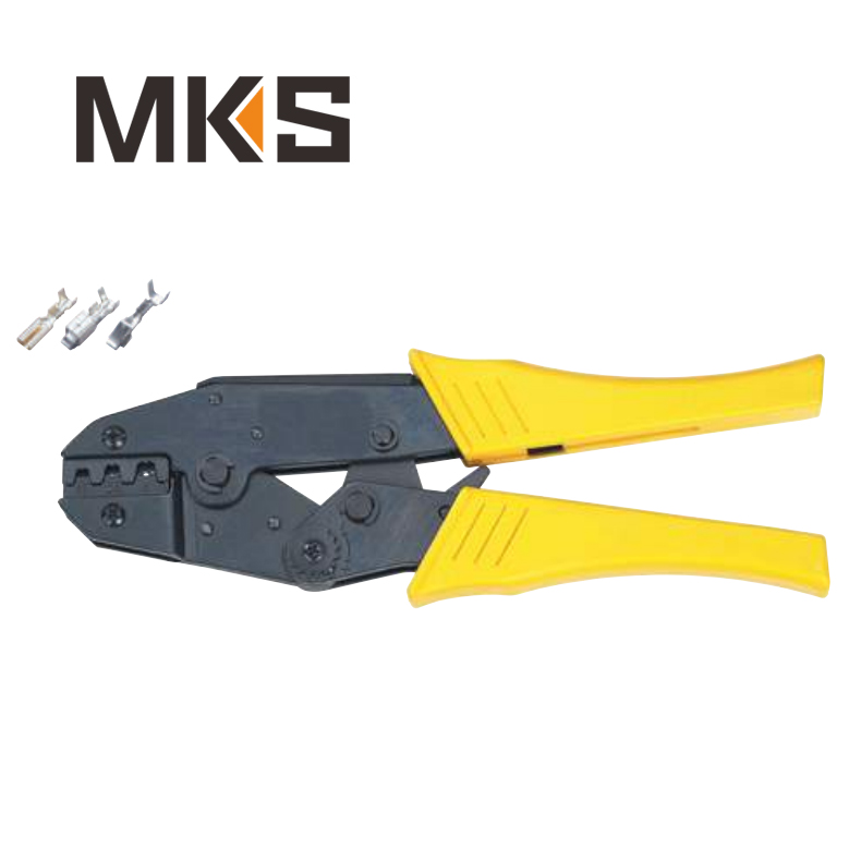 HS-246B 9'' european style ratchet crimping plier for TAB 2.8 , 4.8, 6.3 non-insulated tabs and receptacles terminals 0.5-6.0mm2