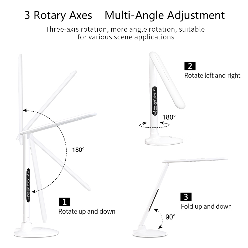 High brightness white flexible desk lights 10w adjustable lcd display lamp table for office reading