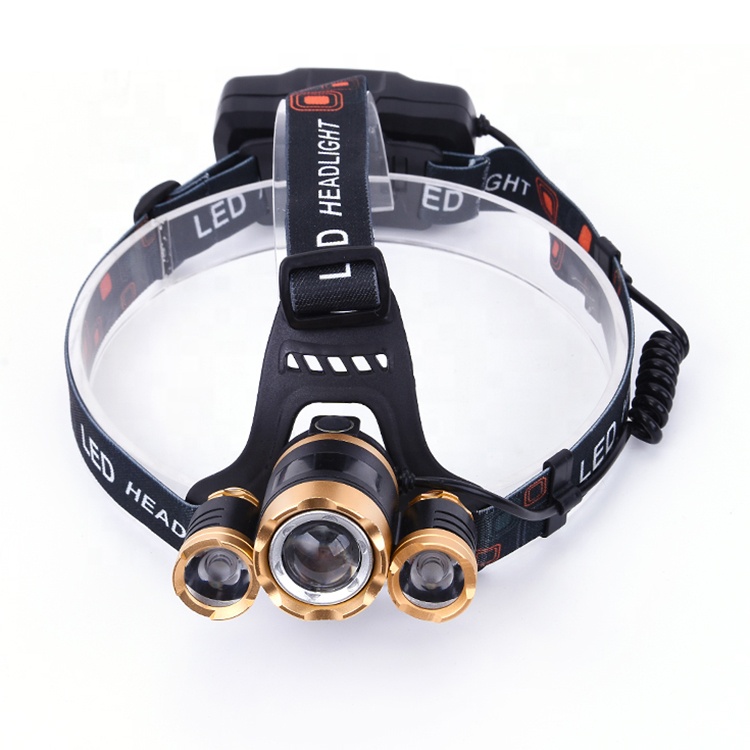 New Products 3 LED High Power Aluminum Headlamp With USB Charge For Camping