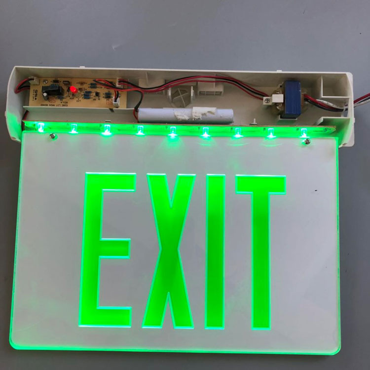 North America Single Double UL CUL Green Red letter Acrylic Battery Backup LED Emergency Exit Sign Light