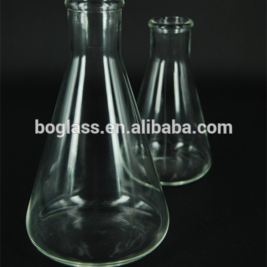 flask conical glass 1000 ml/Chemistry 1000ml Conical Flask/Conical flask with spout in lab