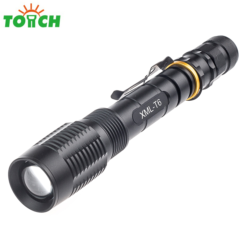 lampe torche led rechargeable cre e xml-t6 focus beam adjustable torchlight for bicycle riding