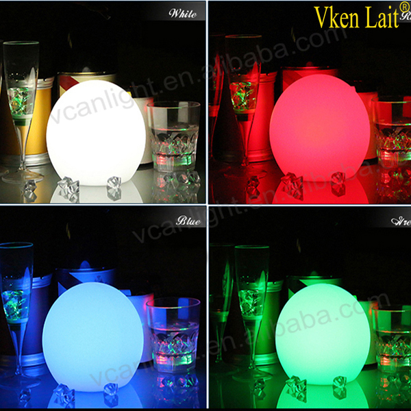 RGB color changing PE led flat balls with rechargeable battery