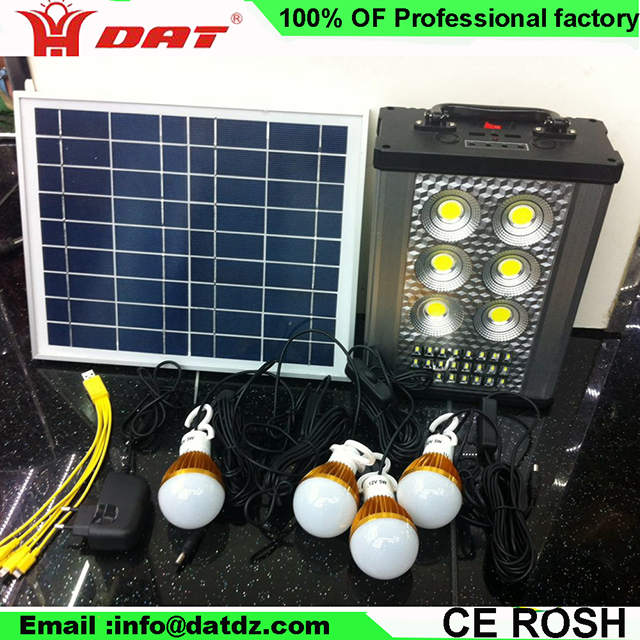 portable 20W mini solar home energy system kits 6V 9AH solar lighting system