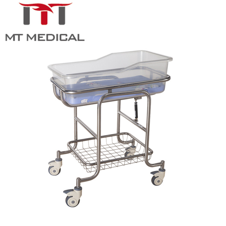 Popular hospital furniture mobile infants bed in hospital mobile medical baby kids trolley