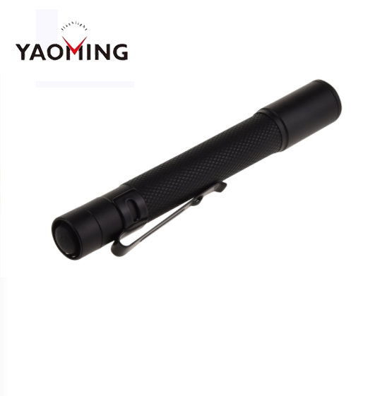 Portable 3W XPE Torch Zoomable 2*AAA Battery Flashlight with Clip Pen Light