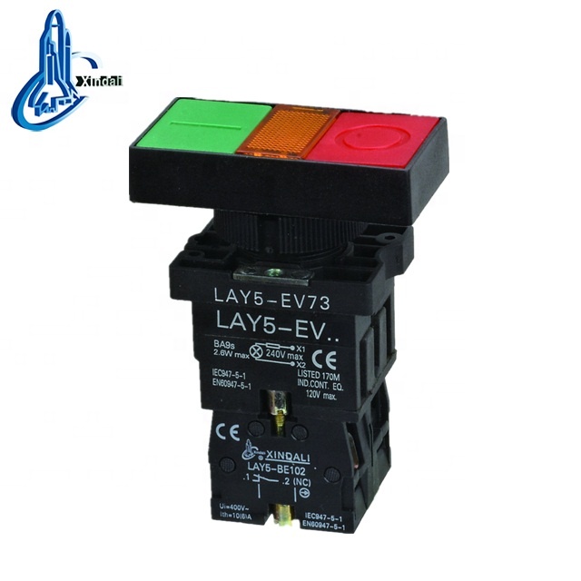 yueqing plastic enclosure IP40 double head start stop push button red green plastic push button switch LAY5-EW8375