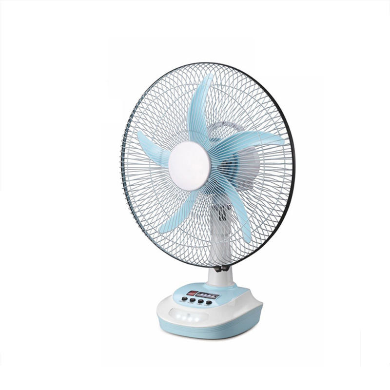 emergency use 14'' rechargeable led table fan with timer