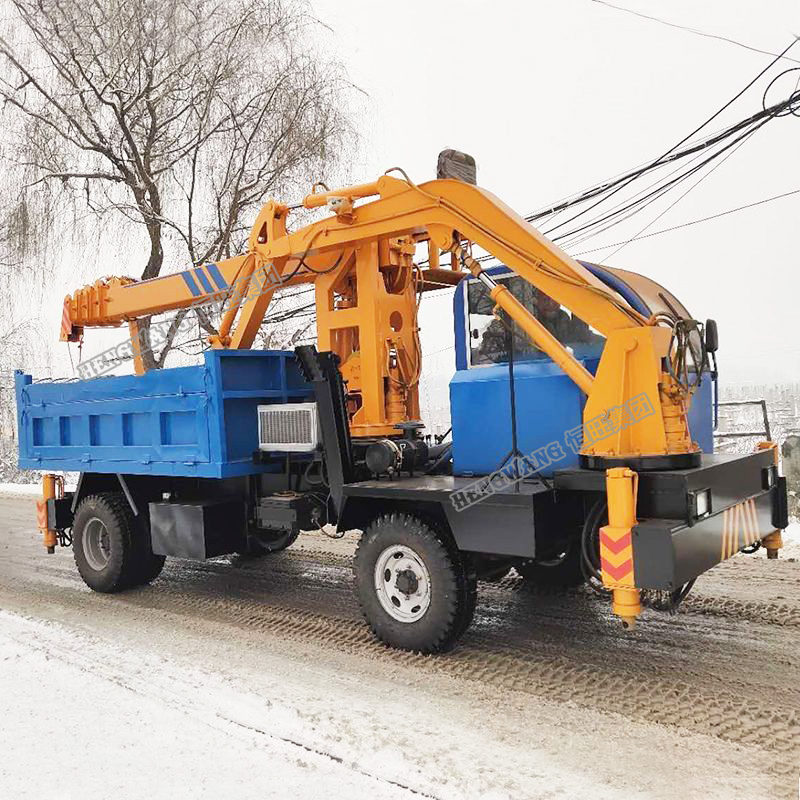Powerful engineering hydraulic truck mounted dig and dump excavator