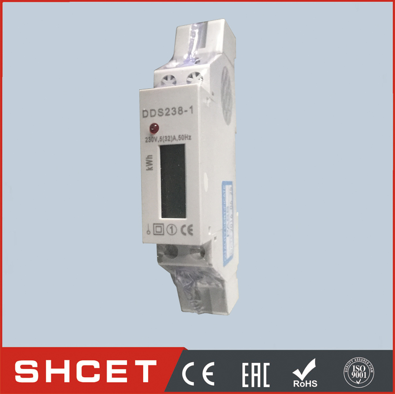 SHCET LCD or mechanical display single phase din rail electric energy meter