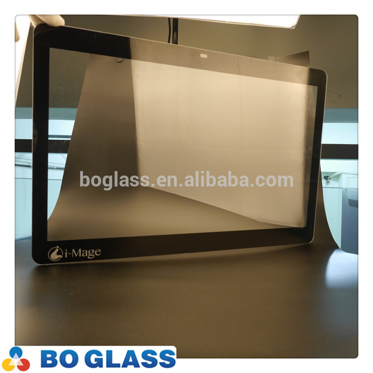 3mm tempered glass panel for PC/ computor screen with black frame printing