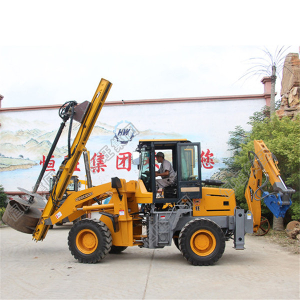 Solar Ground Screw Machine Pile Driver Mounted Wheel Loader For Construction