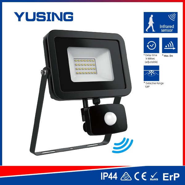 Outdoor PIR Sensor Lights Slim Design 20W Sensor LED Floodlight