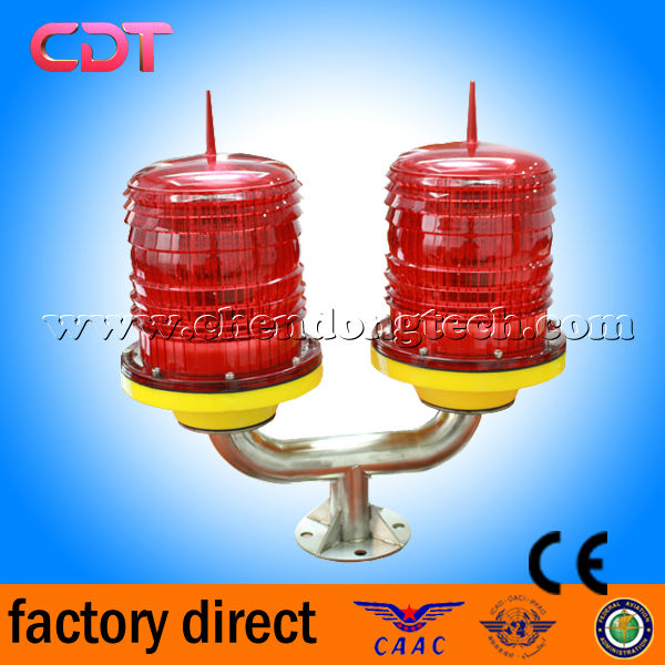 Red flashing Led twin airport warning lights, low intensity double aviation obstruction lighting