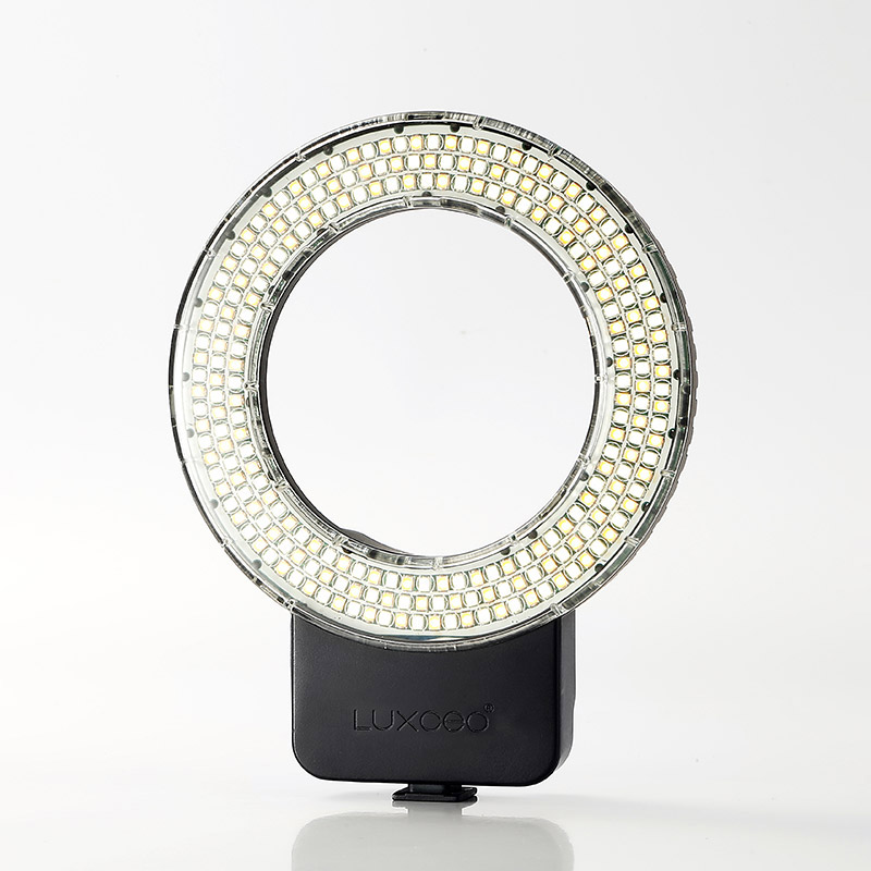 LUXCEO P01 New Design 3000K to 6000K Rechargeable Stepless Brightness Photography Video On Camera LED Ring Light