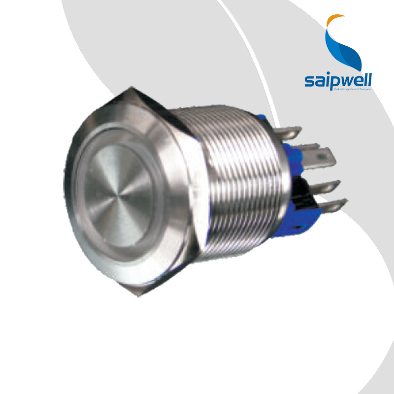 SAIP/SAIPWELL IP65 Ring Self-locking Wiring Terminal Metal pushbutton